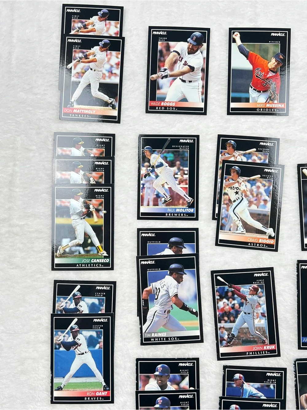 29 Card MLB Baseball Lot Pinnacle & Topps Mattingly Smoltz Biggio Yount Walker